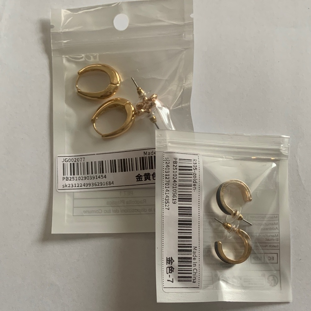 NEW — 3 Piece Gold Hoop Earrings Set
